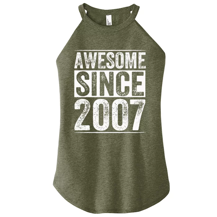 Awesome Since 2007 15th Birthday Vintage Women’s Perfect Tri Rocker Tank