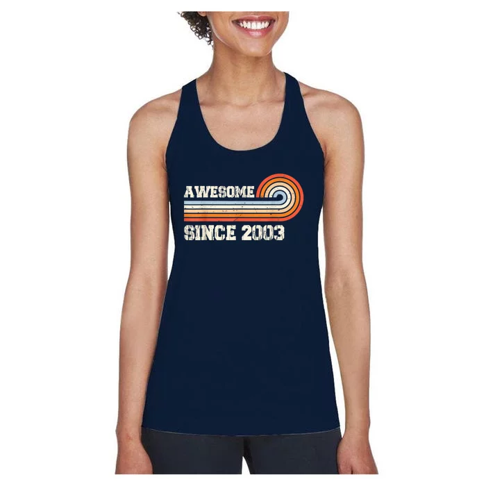 Awesome Since 2003 20th Birthday 20 Years Old Vintage Women's Racerback Tank