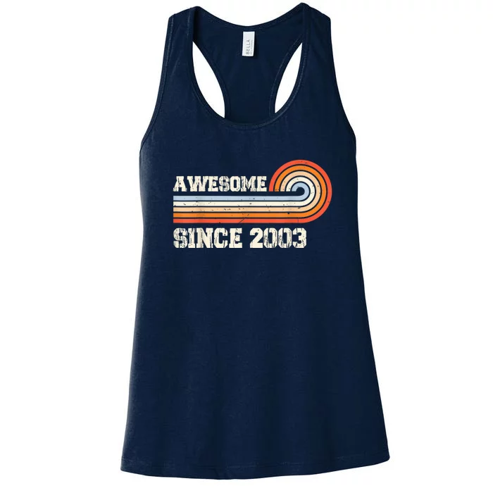 Awesome Since 2003 20th Birthday 20 Years Old Vintage Women's Racerback Tank