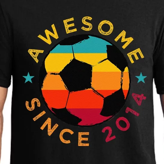 Awesome Since 2014 Soccer Birthday Party Bday Team Pajama Set