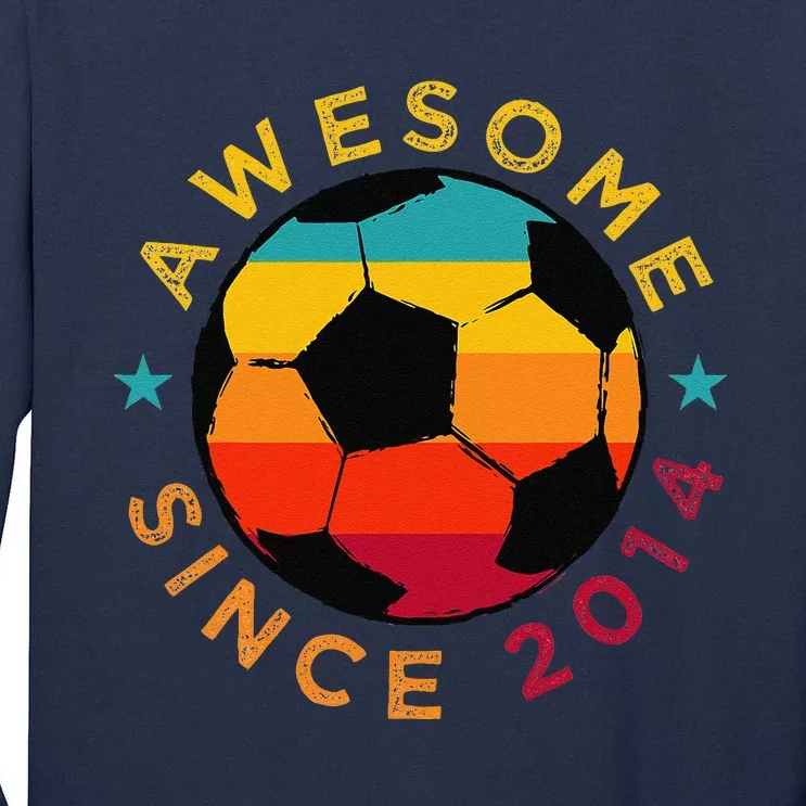 Awesome Since 2014 Soccer Birthday Party Bday Team Tall Long Sleeve T-Shirt