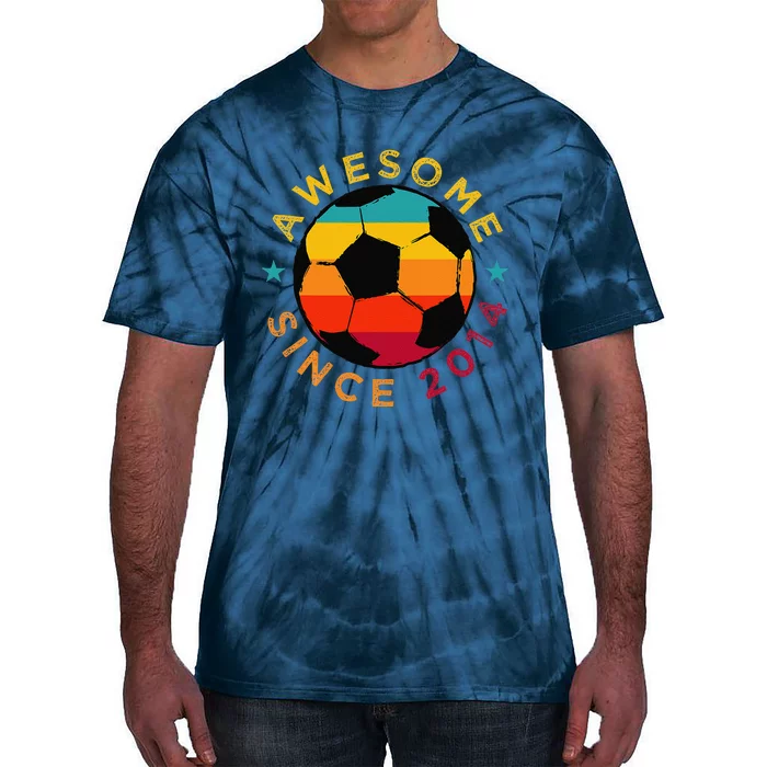 Awesome Since 2014 Soccer Birthday Party Bday Team Tie-Dye T-Shirt