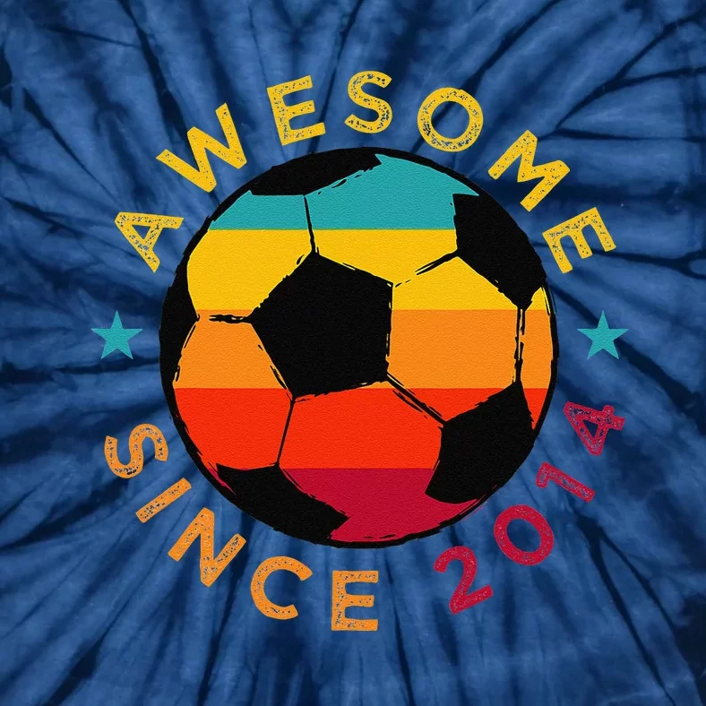 Awesome Since 2014 Soccer Birthday Party Bday Team Tie-Dye T-Shirt