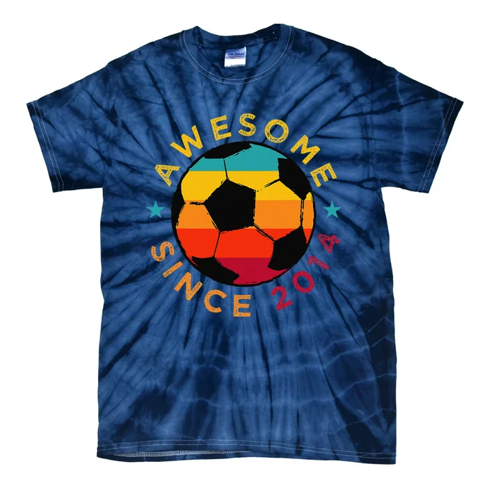 Awesome Since 2014 Soccer Birthday Party Bday Team Tie-Dye T-Shirt