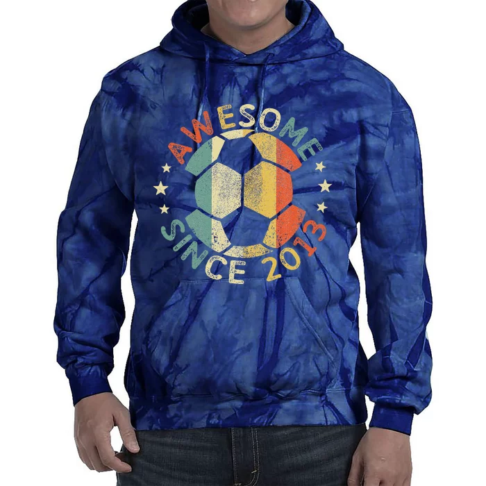 Awesome Since 2013 11th Birthday 11 Year Old Soccer Player Tie Dye Hoodie