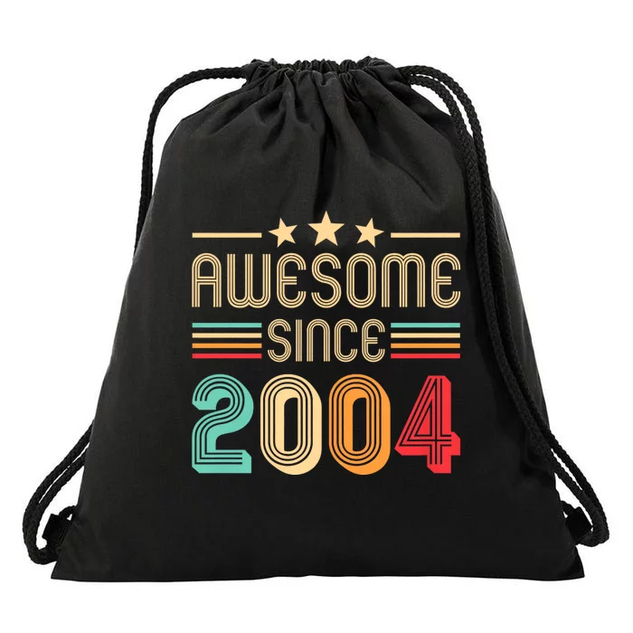 Awesome Since 2004 Birthday Retro Drawstring Bag