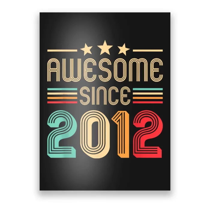 Awesome Since 2012 Birthday Retro Poster