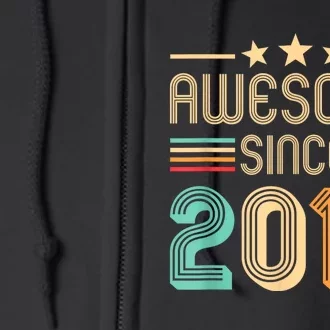 Awesome Since 2012 Birthday Retro Full Zip Hoodie