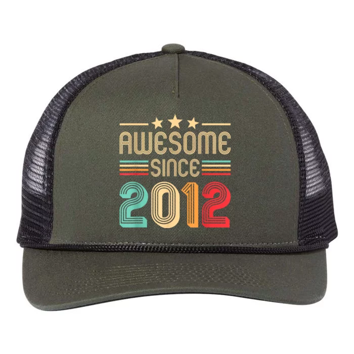 Awesome Since 2012 Birthday Retro Retro Rope Trucker Hat Cap