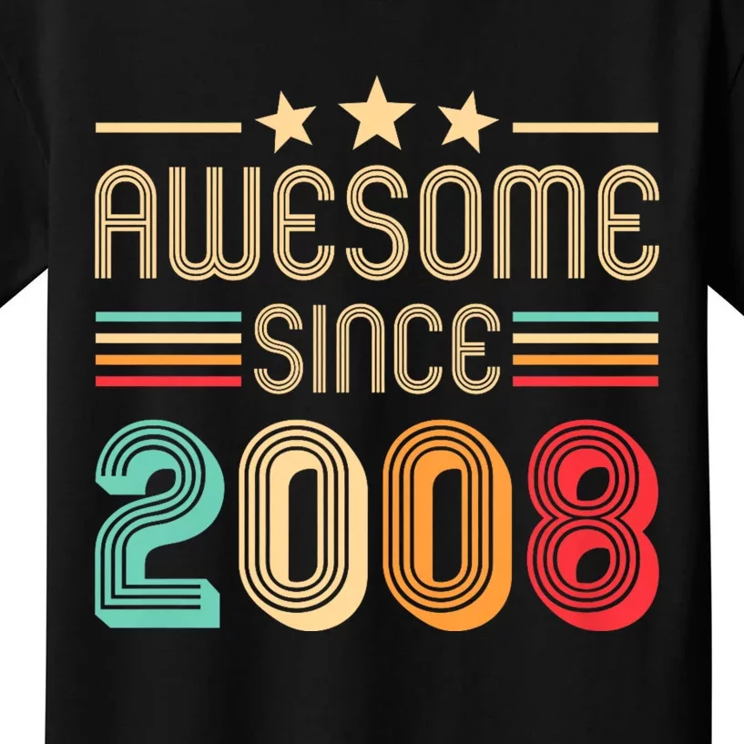 Awesome Since 2008 Birthday Retro Kids T-Shirt