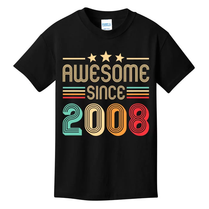 Awesome Since 2008 Birthday Retro Kids T-Shirt