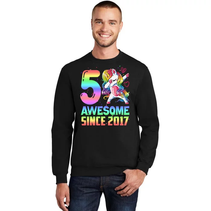 Awesome Since 2017 Unicorn 5th Birthday 5 Years Old Sweatshirt