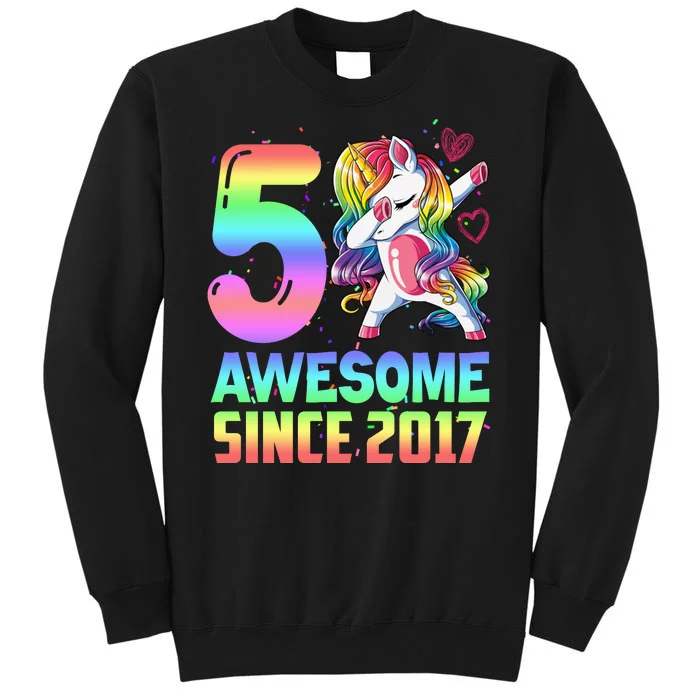 Awesome Since 2017 Unicorn 5th Birthday 5 Years Old Sweatshirt