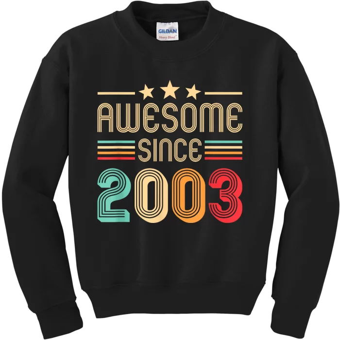 Awesome Since 2003 Birthday Retro Kids Sweatshirt