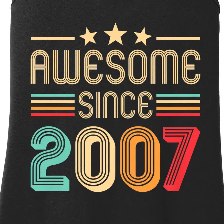 Awesome Since 2007 Birthday Retro Ladies Essential Tank