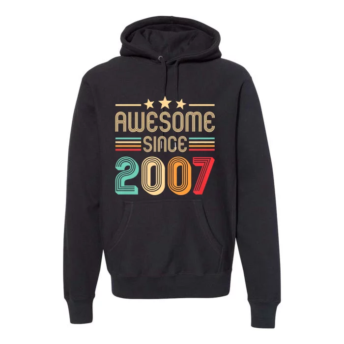 Awesome Since 2007 Birthday Retro Premium Hoodie