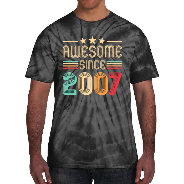 Awesome Since 2007 Birthday Retro Tie-Dye T-Shirt