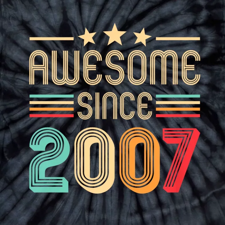 Awesome Since 2007 Birthday Retro Tie-Dye T-Shirt