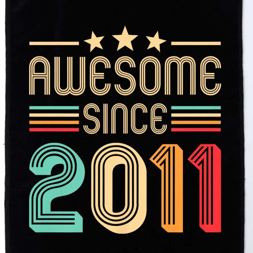 Awesome Since 2011 Birthday Retro Platinum Collection Golf Towel