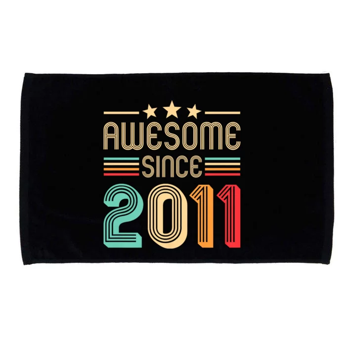 Awesome Since 2011 Birthday Retro Microfiber Hand Towel