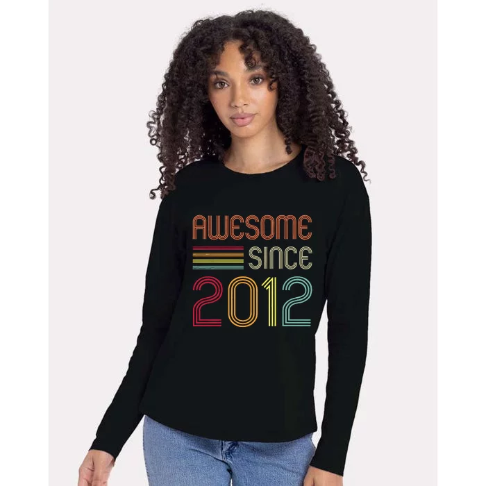 Awesome Since 2012 11th Birthday Retro Womens Cotton Relaxed Long Sleeve T-Shirt