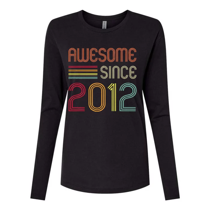 Awesome Since 2012 11th Birthday Retro Womens Cotton Relaxed Long Sleeve T-Shirt