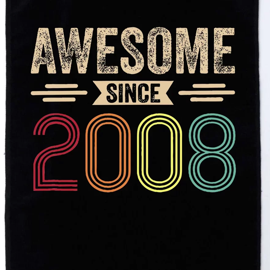 Awesome Since 2008 15th Birthday Retro Platinum Collection Golf Towel