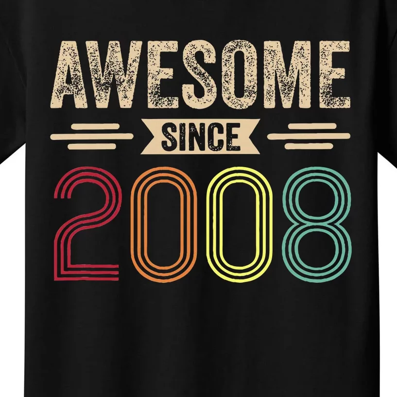 Awesome Since 2008 15th Birthday Retro Kids T-Shirt