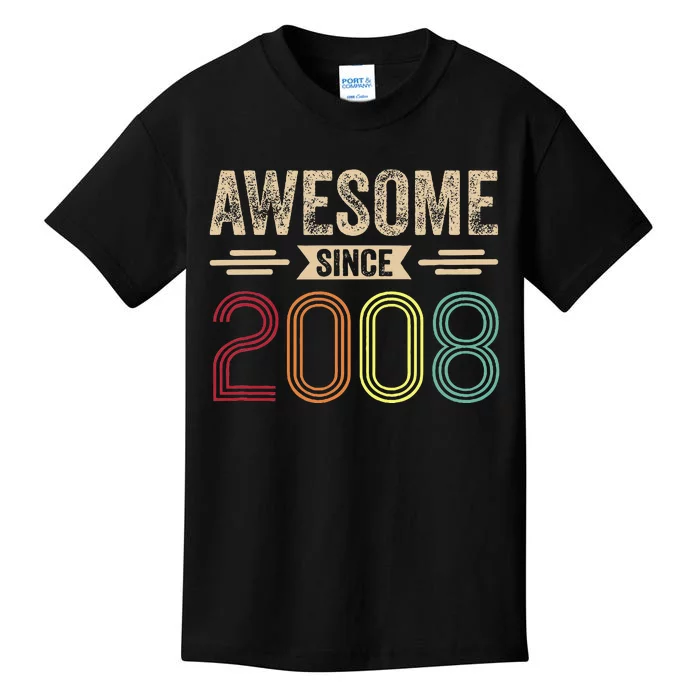 Awesome Since 2008 15th Birthday Retro Kids T-Shirt