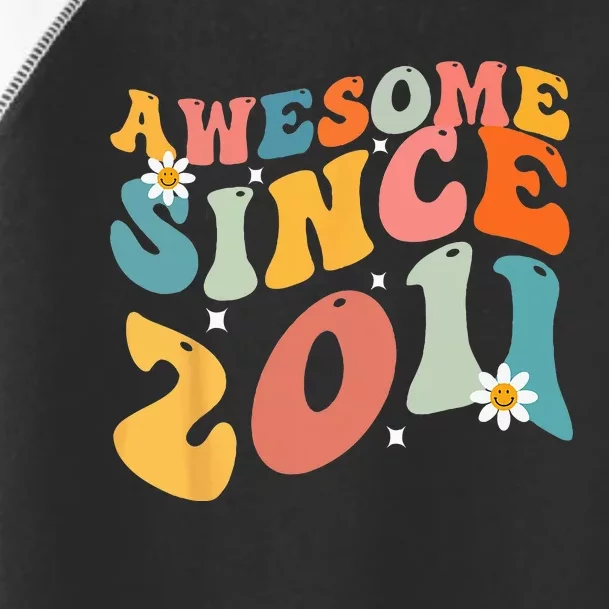 Awesome Since 2011 12 Years Old 12th Birthday Groovy Retro Toddler Fine Jersey T-Shirt