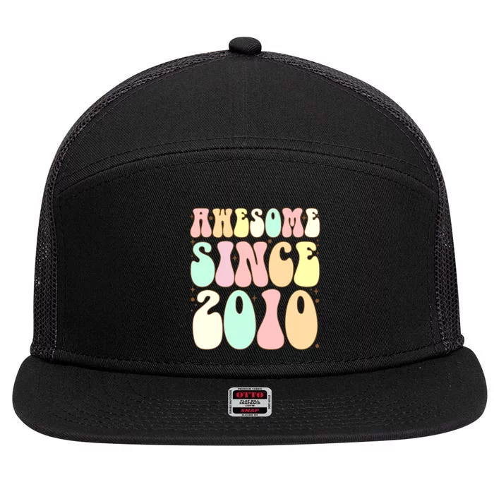 Awesome Since 2010 Birthday 12 Years Old Girls Boys 7 Panel Mesh Trucker Snapback Hat