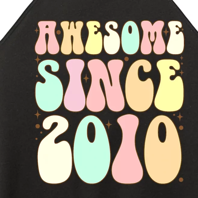 Awesome Since 2010 Birthday 12 Years Old Girls Boys Women’s Perfect Tri Rocker Tank