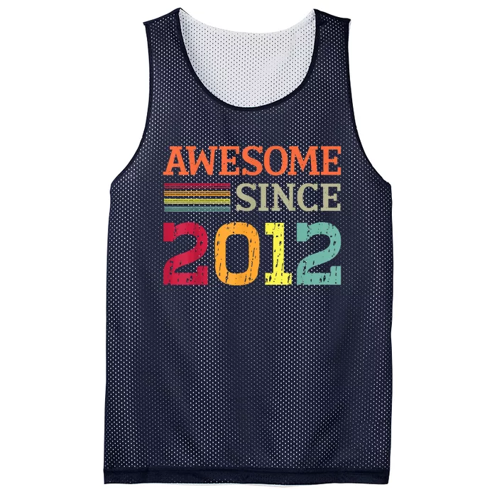 Awesome Since 2012 11th Birthday Retro Vintage Mesh Reversible Basketball Jersey Tank