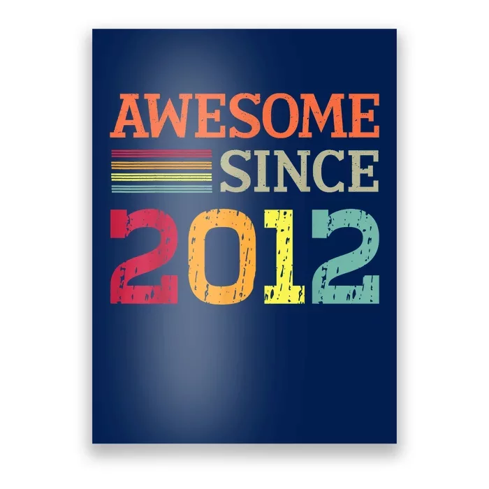 Awesome Since 2012 11th Birthday Retro Vintage Poster