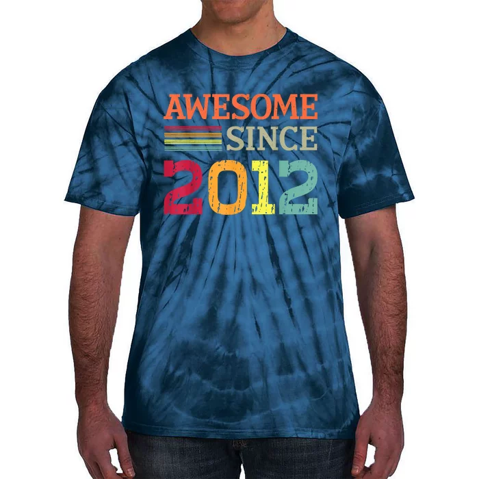 Awesome Since 2012 11th Birthday Retro Vintage Tie-Dye T-Shirt