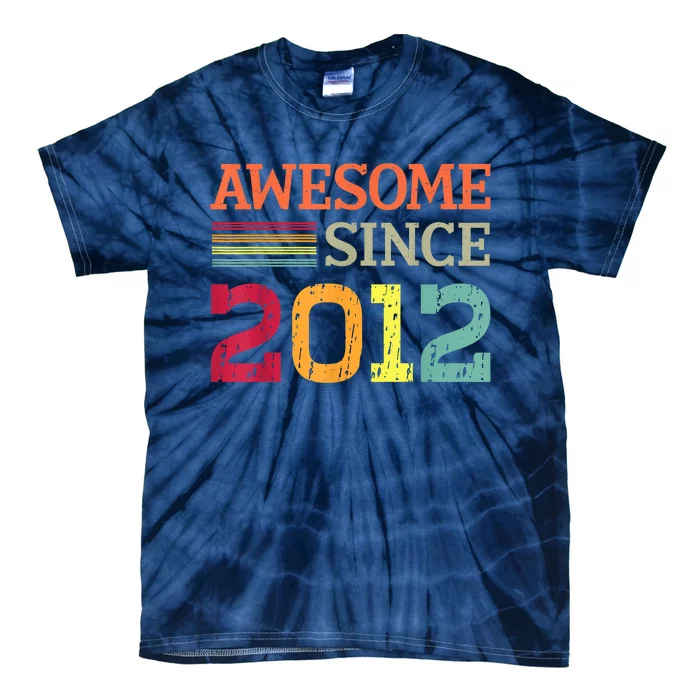 Awesome Since 2012 11th Birthday Retro Vintage Tie-Dye T-Shirt