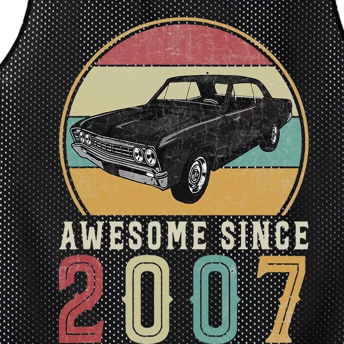 Awesome Since 2007 16 Years Old 16th Birthday For Car Lover Mesh Reversible Basketball Jersey Tank