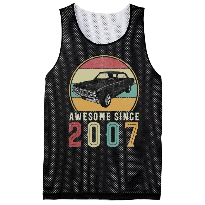 Awesome Since 2007 16 Years Old 16th Birthday For Car Lover Mesh Reversible Basketball Jersey Tank