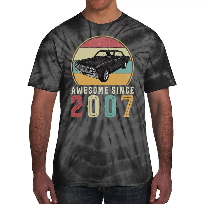 Awesome Since 2007 16 Years Old 16th Birthday For Car Lover Tie-Dye T-Shirt