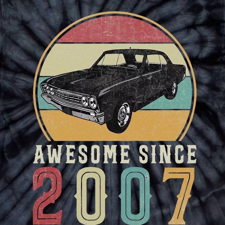 Awesome Since 2007 16 Years Old 16th Birthday For Car Lover Tie-Dye T-Shirt