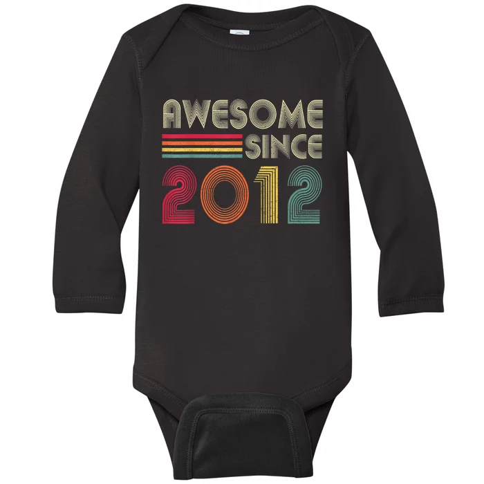 Awesome Since 2012 10th Birthday Retro Baby Long Sleeve Bodysuit