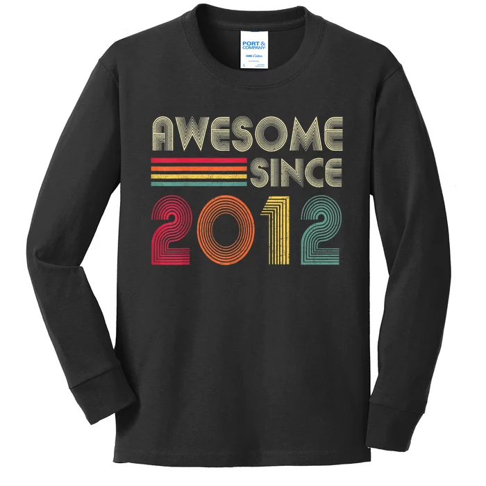 Awesome Since 2012 10th Birthday Retro Kids Long Sleeve Shirt