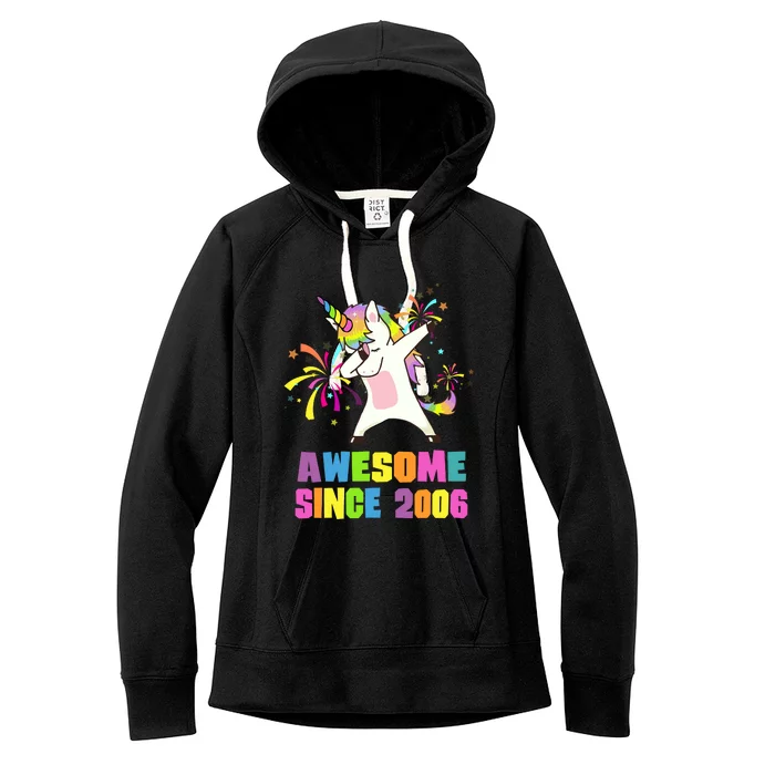 Awesome Since 2006 Unicorn 17 Years Old 17th Birthday Women's Fleece Hoodie