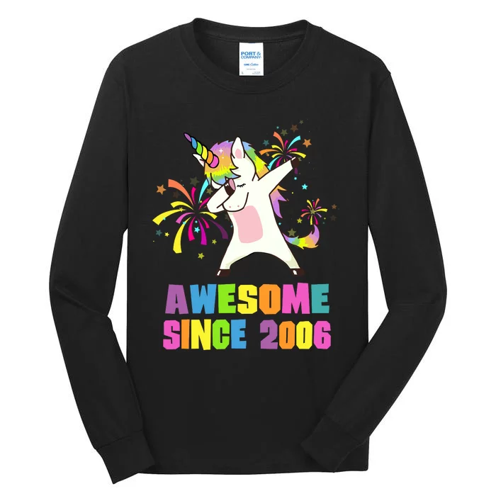 Awesome Since 2006 Unicorn 17 Years Old 17th Birthday Tall Long Sleeve T-Shirt