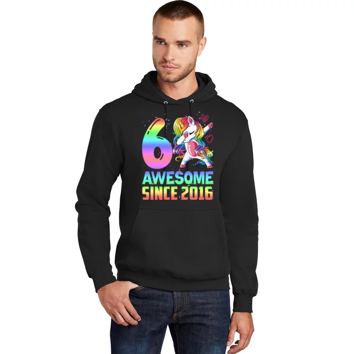 Awesome Since 2016 Unicorn 6th Birthday 6 Years Old Hoodie