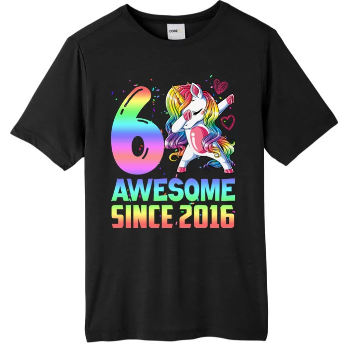 Awesome Since 2016 Unicorn 6th Birthday 6 Years Old ChromaSoft Performance T-Shirt