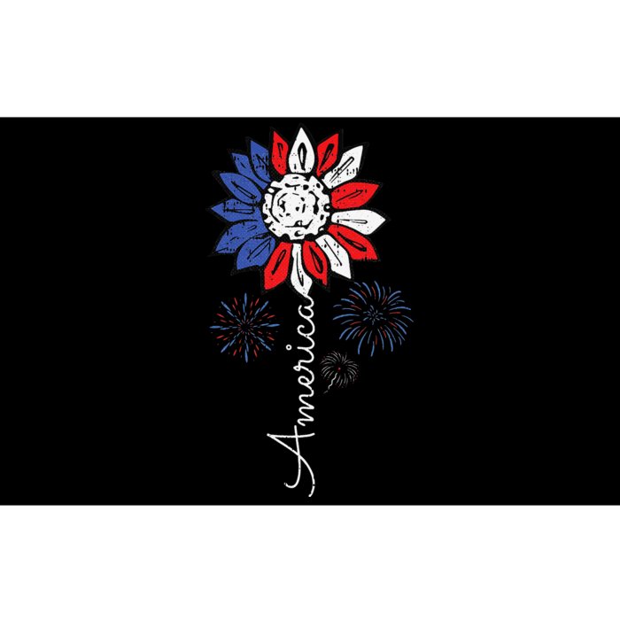 America Sunflower 4th Of July Independence Day Patriotic Bumper Sticker