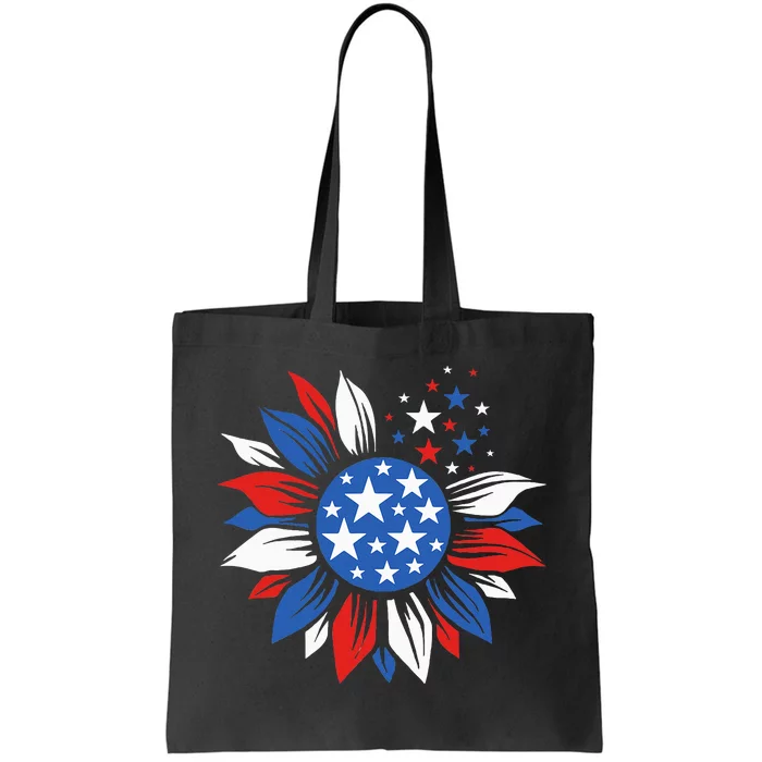 America Sunflower 4th Of July Patriotic American Tote Bag