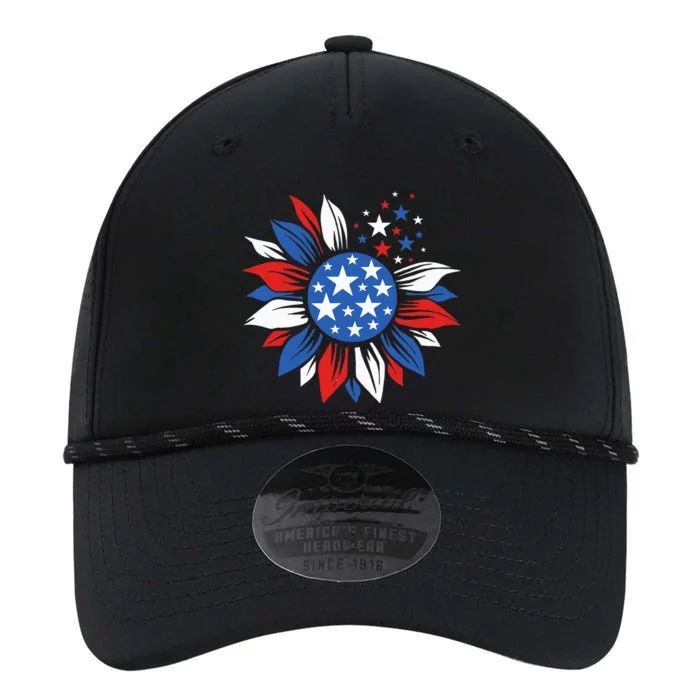 America Sunflower 4th Of July Patriotic American Performance The Dyno Cap