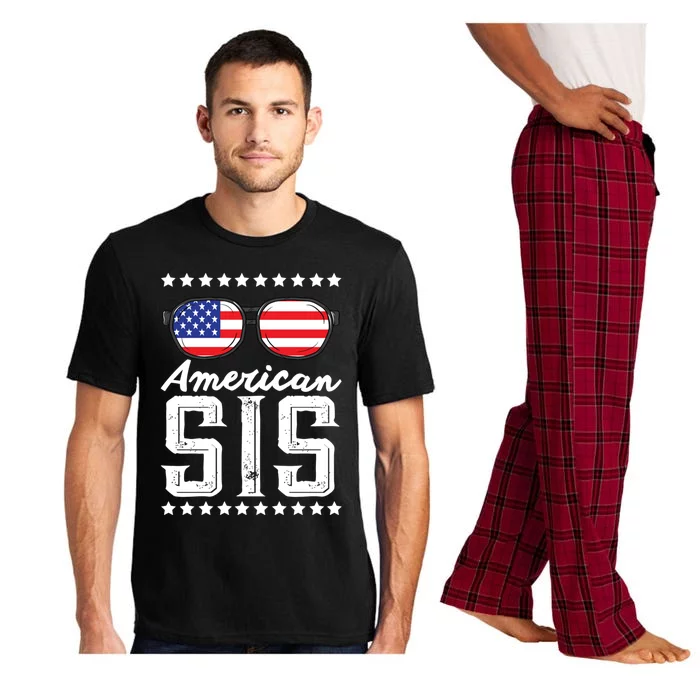 American Sis 4th Of July Sister Sunglasses Patriotism Gift Pajama Set